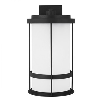 Wilburn modern 1-light outdoor exterior Dark Sky compliant extra large wall lantern sconce in black (38|8890901D-12)