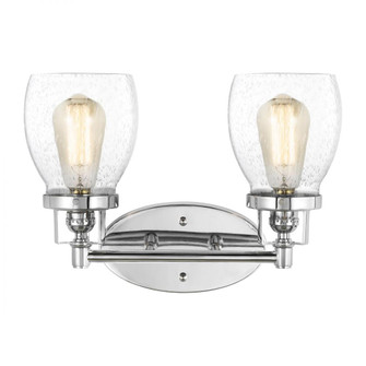 Belton transitional 2-light indoor dimmable bath vanity wall sconce in chrome silver finish with cle (38|4414502-05)