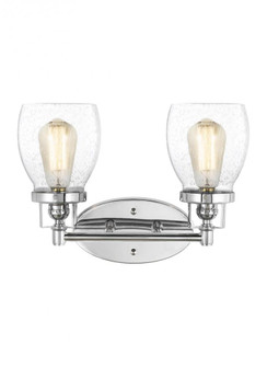 Belton transitional 2-light indoor dimmable bath vanity wall sconce in chrome silver finish with cle (38|4414502-05)