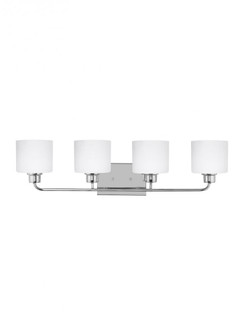 Canfield modern 4-light LED indoor dimmable bath vanity wall sconce in chrome silver finish with etc (38|4428804EN3-05)