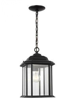 Kent traditional 1-light outdoor exterior ceiling hanging pendant in black finish with clear beveled (38|60031-12)