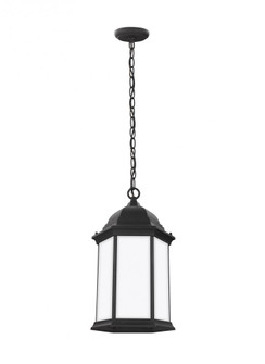 Sevier traditional 1-light LED outdoor exterior ceiling hanging pendant in black finish with satin e (38|6238751EN3-12)