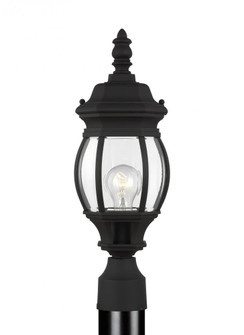 Wynfield traditional 1-light outdoor exterior small post lantern in black finish with clear beveled (38|82202-12)