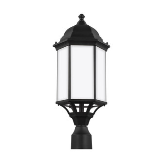 Sevier traditional 1-light outdoor exterior large post lantern in black finish with satin etched gla (38|8238751-12)