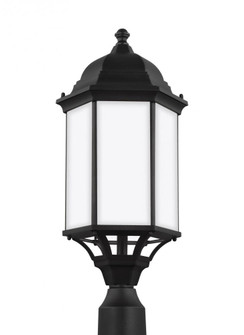 Sevier traditional 1-light outdoor exterior large post lantern in black finish with satin etched gla (38|8238751-12)