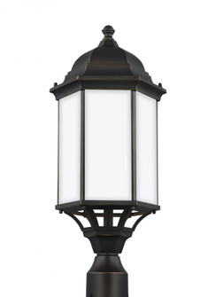 Sevier traditional 1-light outdoor exterior large post lantern in antique bronze finish with satin e (38|8238751-71)