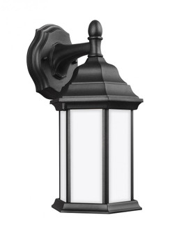 Sevier traditional 1-light outdoor exterior small downlight outdoor wall lantern sconce in black fin (38|8338751-12)