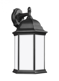 Sevier traditional 1-light outdoor exterior large downlight outdoor wall lantern sconce in black fin (38|8438751-12)