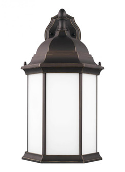 Sevier traditional 1-light LED outdoor exterior large downlight outdoor wall lantern sconce in antiq (38|8438751EN3-71)