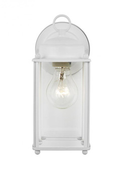 New Castle traditional 1-light outdoor exterior large wall lantern sconce in white finish with clear (38|8593-15)