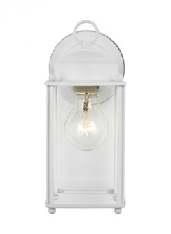 New Castle traditional 1-light outdoor exterior large wall lantern sconce in white finish with clear (38|8593-15)