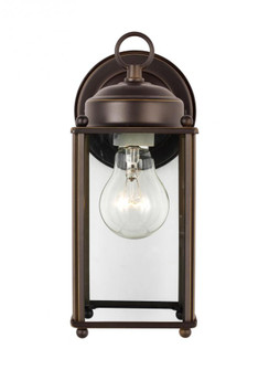 New Castle traditional 1-light outdoor exterior large wall lantern sconce in antique bronze finish w (38|8593-71)