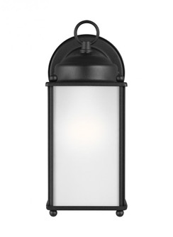 New Castle traditional 1-light outdoor exterior large wall lantern sconce in black finish with satin (38|8593001-12)