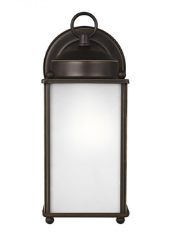 New Castle traditional 1-light LED outdoor exterior large wall lantern sconce in antique bronze fini (38|8593001EN3-71)