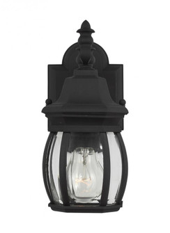 Wynfield traditional 1-light outdoor exterior small wall lantern sconce in black finish with clear b (38|88203-12)