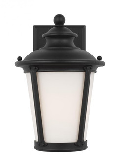 Cape May traditional 1-light LED outdoor exterior wall lantern sconce in black finish with etched wh (38|88240EN3-12)