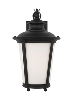 Cape May traditional 1-light LED outdoor exterior medium wall lantern sconce in black finish with et (38|88241EN3-12)