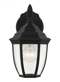 Bakersville traditional 1-light outdoor exterior round small wall lantern sconce in black finish wit (38|88936-12)