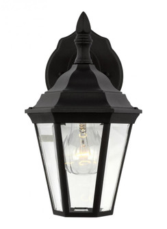 Bakersville traditional 1-light outdoor exterior small wall lantern sconce in black finish with clea (38|88937-12)