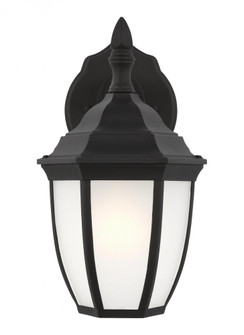 Bakersville traditional 1-light outdoor exterior round small wall lantern sconce in black finish wit (38|89936-12)