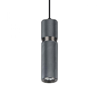 Cicada 10'' Knurled Pendant in Dark Grey and Pewter (4450|HF1073-LDG)