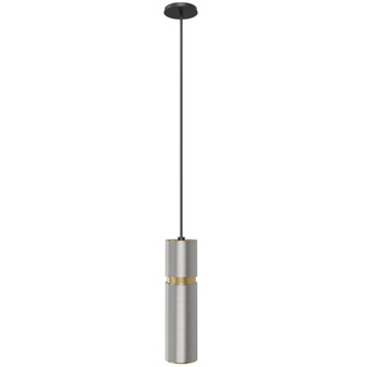 Cicada 10''H LED Pendant in Knurled Light Grey and Brass (4450|HF1072-LGB)