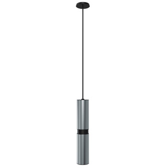 Cicada 10''H LED Pendant in Knurled Dark Grey and Black (4450|HF1078-DGY)