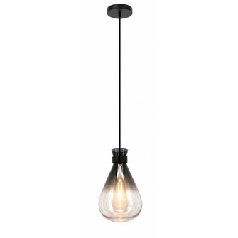 Del Mar 1-Light 6''W Pendant in Black/Ombre Smoked Glass (4450|HF8188-BLK)