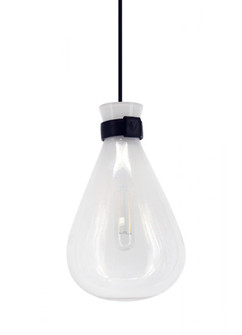 Del Mar 16'' Pendant in Black with Gradient White Glass (4450|HF8189-WHT)
