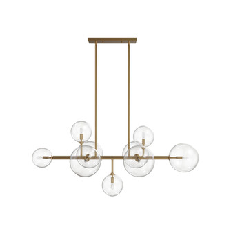 Delilah 9-Light 51''W Chandelier in Aged Brass/Clear Glass (4450|HF4209-AB)