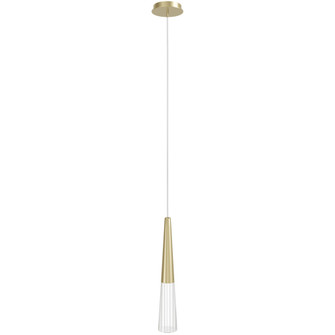 Encino 4''W Cone Shape Pendant in Brushed Brass (4450|HF7701-BB)