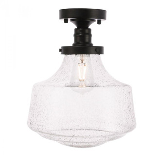 Lyle 1 light Black and Clear seeded glass Flush mount (758|LD6240BK)