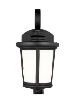 Eddington modern 1-light outdoor exterior small wall lantern sconce in black finish with cased opal (38|8519301-12)