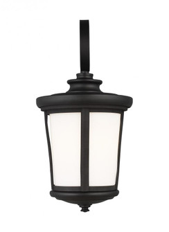 Eddington modern 1-light LED outdoor exterior medium wall lantern sconce in black finish with cased (38|8619301EN3-12)