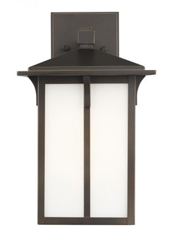 Tomek modern 1-light LED outdoor exterior medium wall lantern sconce in antique bronze finish with e (38|8652701EN3-71)