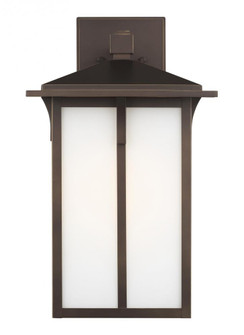 Tomek modern 1-light LED outdoor exterior large wall lantern sconce in antique bronze finish with et (38|8752701EN3-71)
