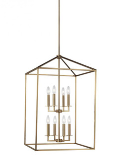 Perryton transitional 8-light indoor dimmable large ceiling pendant hanging chandelier light in sati (38|5115008-848)