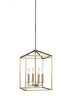 Perryton transitional 4-light indoor dimmable small ceiling pendant hanging chandelier light in sati (38|5215004-848)