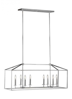 Perryton transitional 8-light indoor dimmable linear ceiling chandelier pendant light in chrome silv (38|6615008-05)