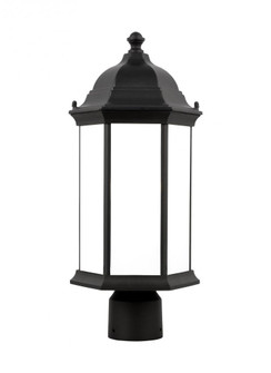 Sevier traditional 1-light outdoor exterior medium post lantern in black finish with satin etched gl (38|8238651-12)