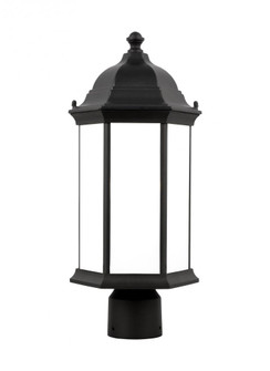 Sevier traditional 1-light outdoor exterior medium post lantern in black finish with satin etched gl (38|8238651-12)