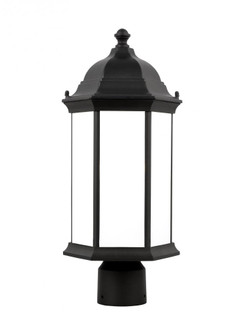 Sevier traditional 1-light LED outdoor exterior medium post lantern in black finish with satin etche (38|8238651EN3-12)