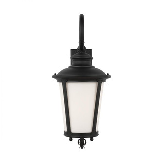 Cape May traditional 1-light outdoor exterior large wall lantern sconce in black finish with etched (38|88242-12)