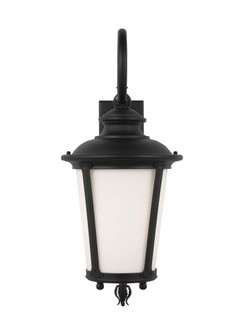 Cape May traditional 1-light outdoor exterior large wall lantern sconce in black finish with etched (38|88242-12)