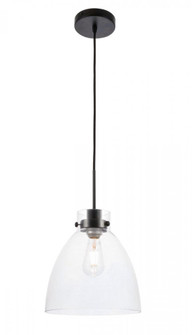 Frey 1 light Black and Clear glass pendant (758|LD5029D11BK)