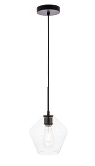 Gene 1 light Black and Clear glass pendant (758|LD2256BK)
