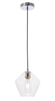 Gene 1 light Chrome and Clear glass pendant (758|LD2256C)