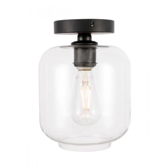 Collier 1 light Black and Clear glass Flush mount (758|LD2270BK)
