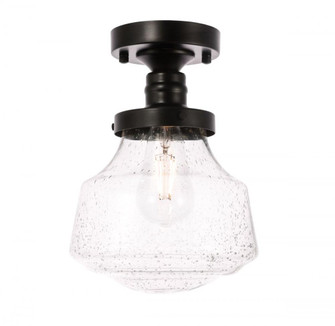 Lyle 1 light Black and Clear seeded glass Flush mount (758|LD6246BK)