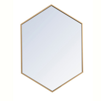 Metal Frame HexAgon Mirror 24 Inch in Brass (758|MR4424BR)